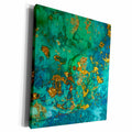 3dRose Art print of Green Indigo Gold Marble Agate Mineral... - Museum Grade Canvas Wrap (cw_275046)