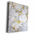 3dRose Art print of White Gold Marble Agate Gem Mineral... - Museum Grade Canvas Wrap (cw_275047)
