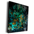3dRose Art print of Dark Green Indigo Gold Marble Agate... - Museum Grade Canvas Wrap (cw_275048)