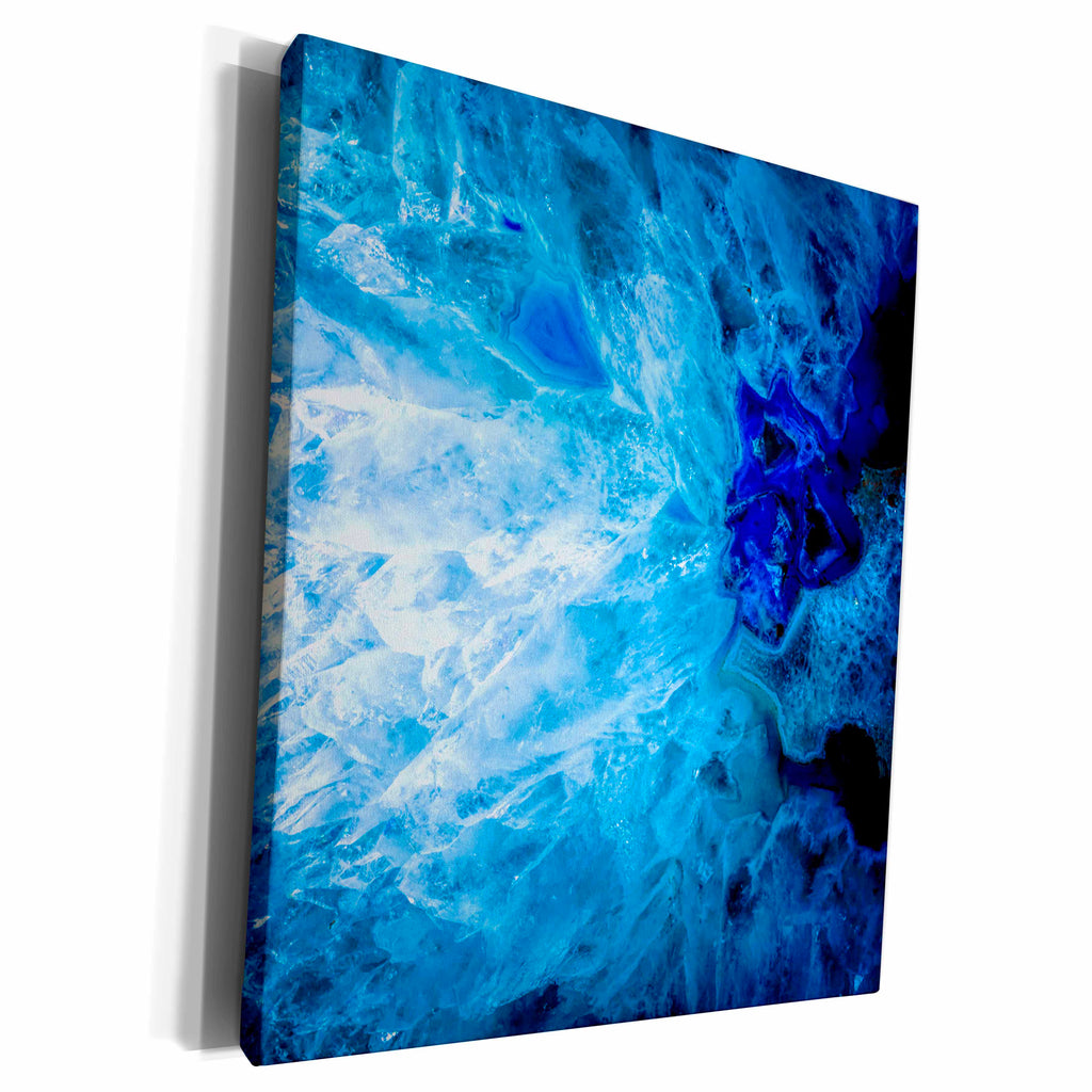 3dRose Image of Luxury Fashion Ice Blue Marble Agate Gem... - Museum Grade Canvas Wrap (cw_275050)