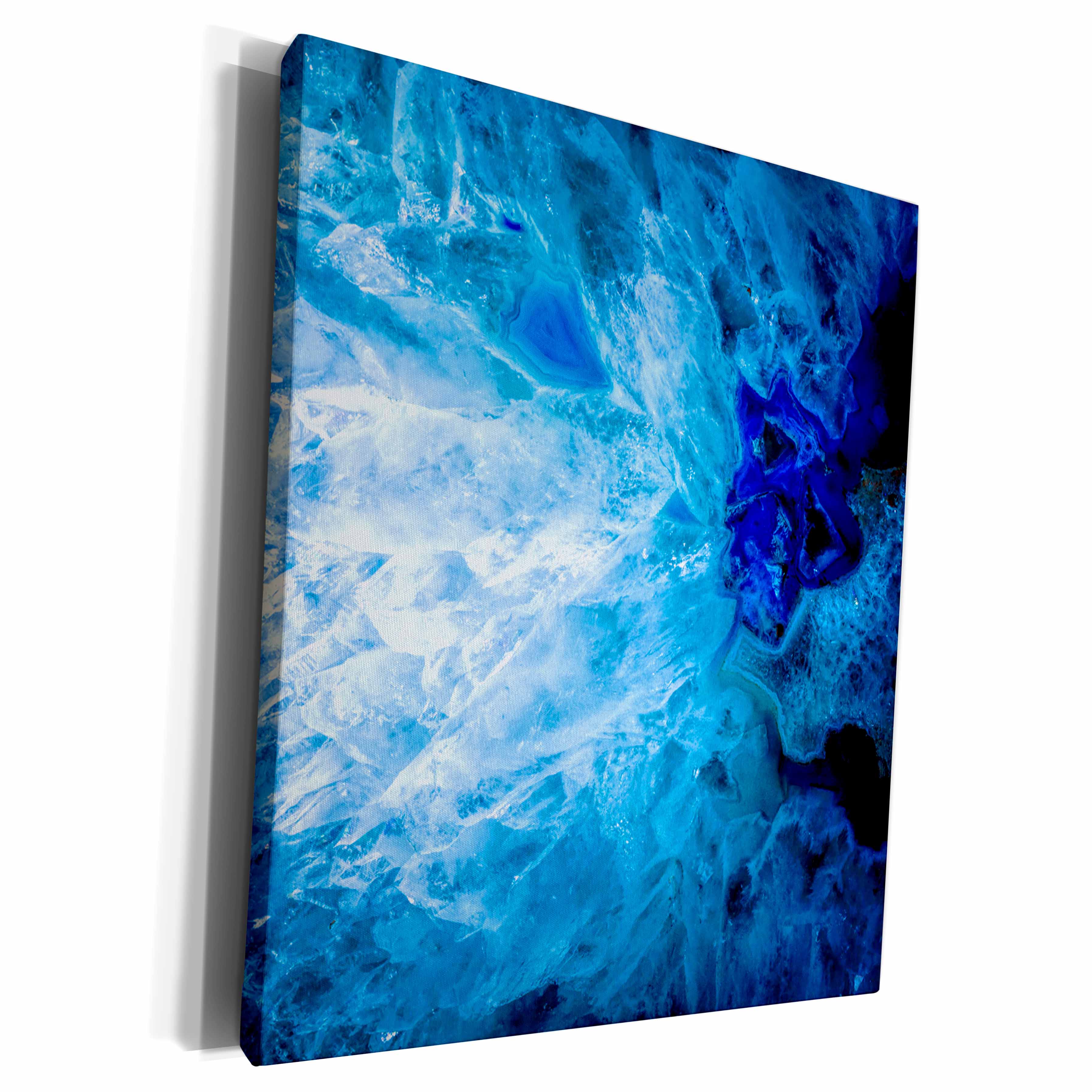 3dRose Image of Luxury Fashion Ice Blue Marble Agate Gem... - Museum Grade Canvas Wrap (cw_275050)