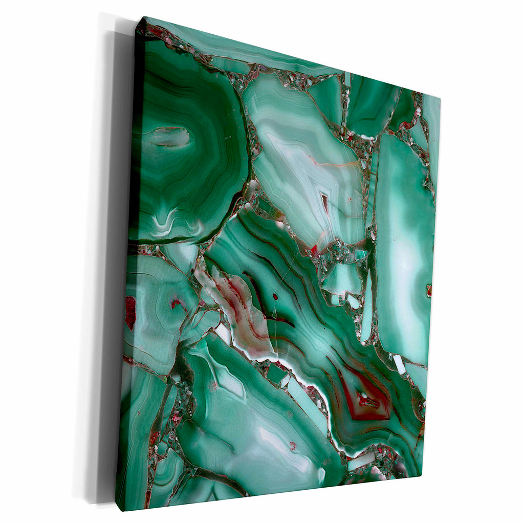 3dRose Art print of Luxury Green Marble Agate Gem Mineral... - Museum Grade Canvas Wrap (cw_275052)