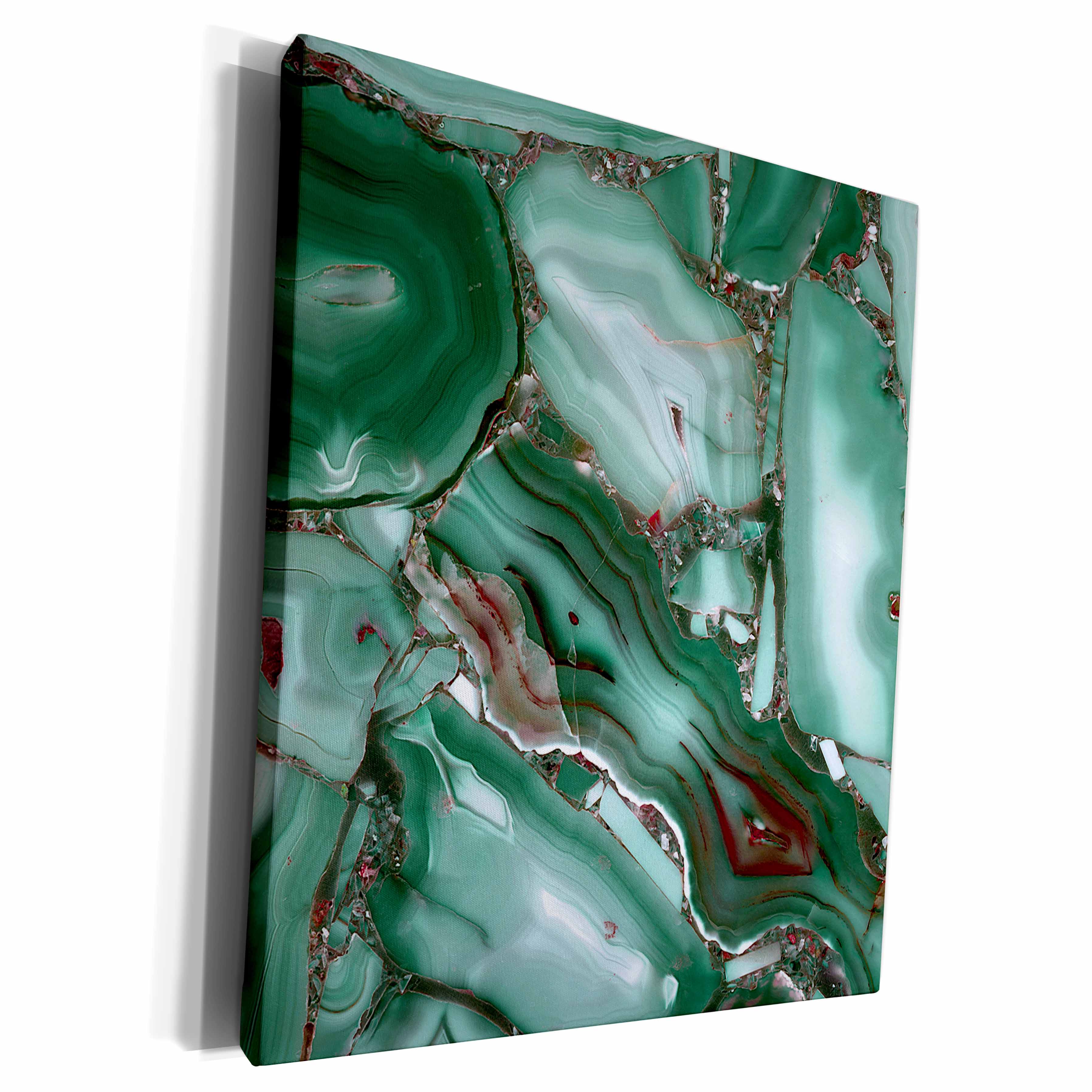 3dRose Art print of Luxury Green Marble Agate Gem Mineral... - Museum Grade Canvas Wrap (cw_275052)