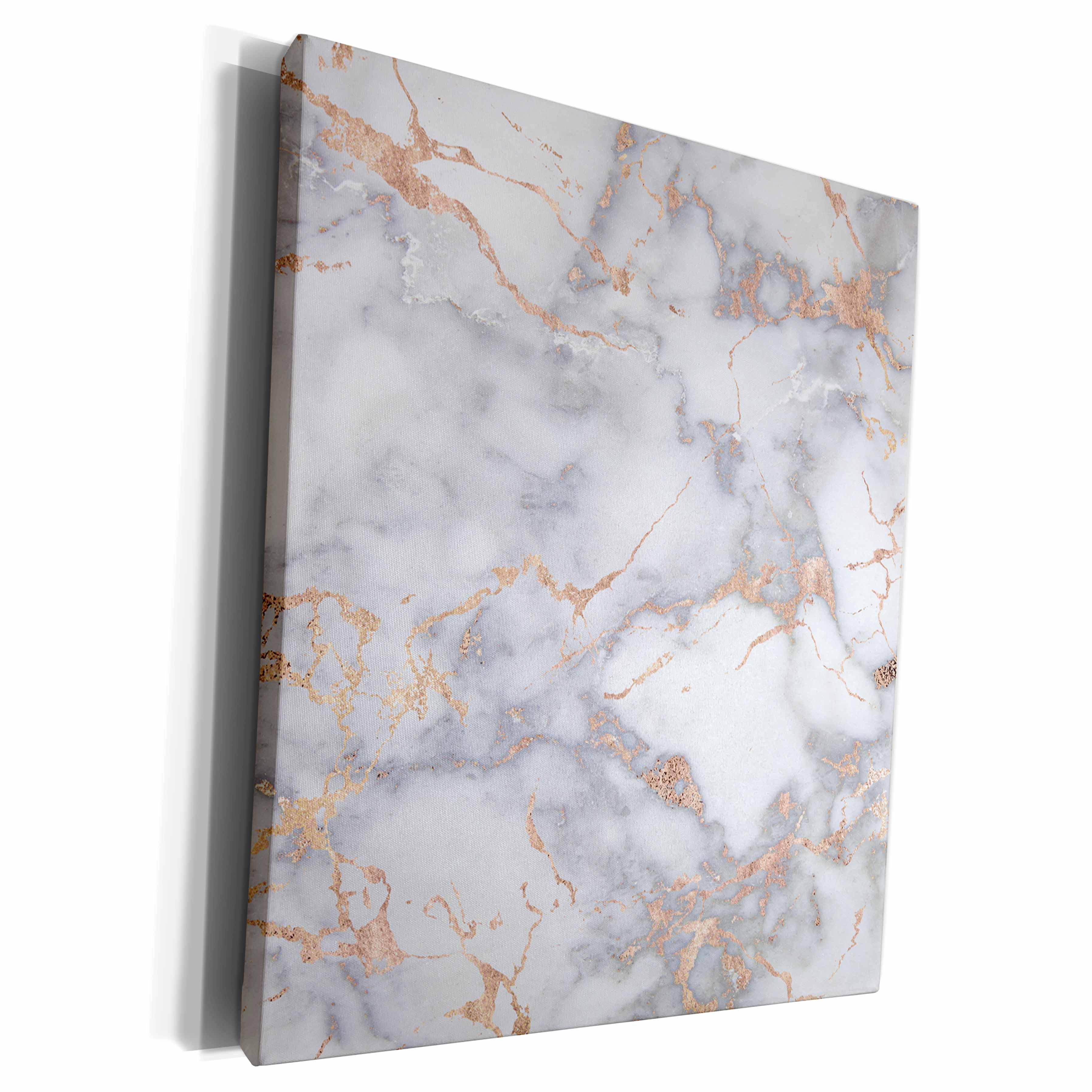 3dRose Image of Luxury Trendy Rose gold Glitter Marble Agate... - Museum Grade Canvas Wrap (cw_275080)