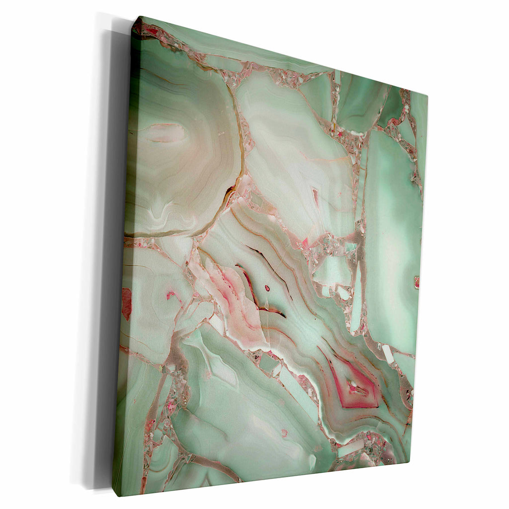 3dRose Image of Luxury Light Green Marble Agate Gem Mineral... - Museum Grade Canvas Wrap (cw_275089)