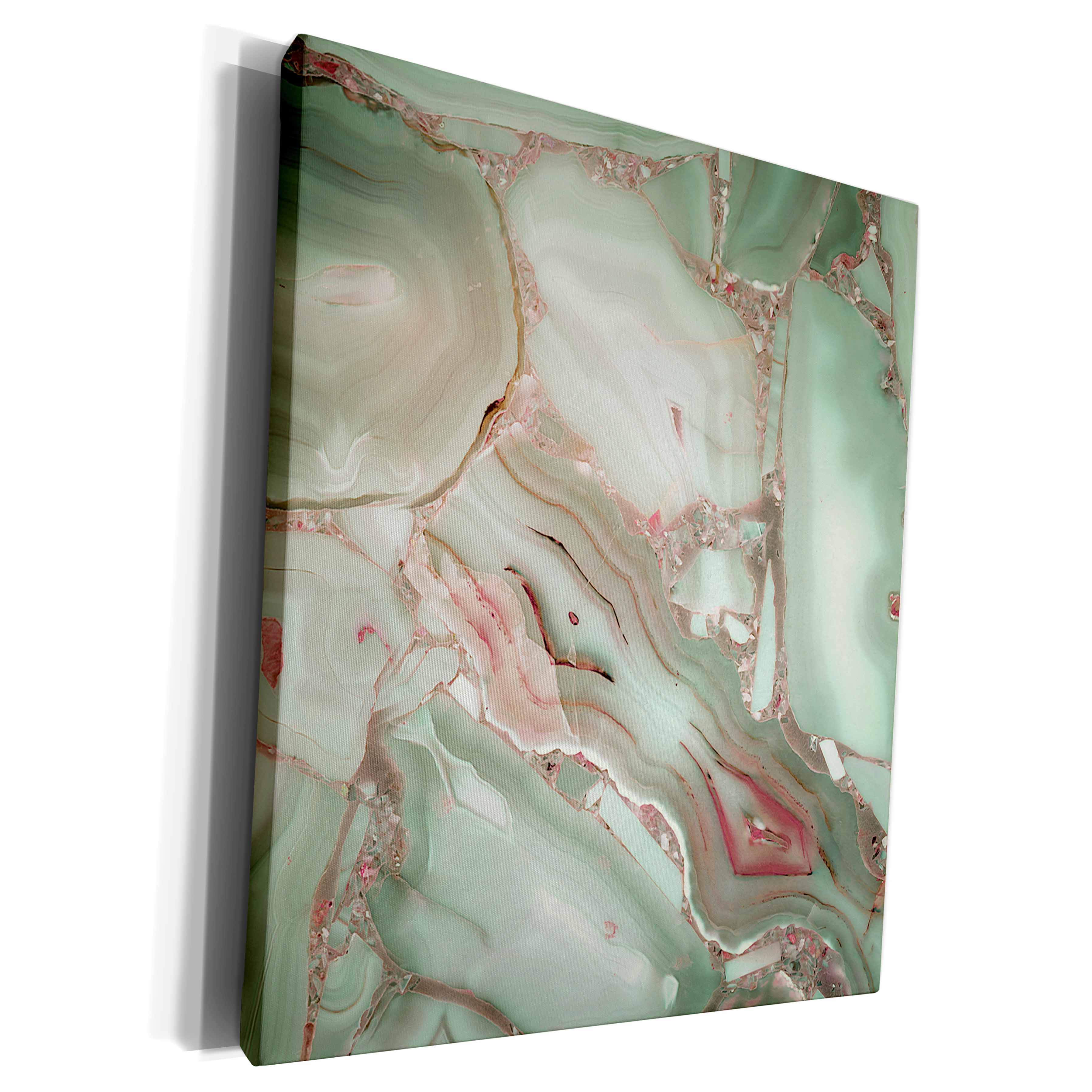 3dRose Image of Luxury Light Green Marble Agate Gem Mineral... - Museum Grade Canvas Wrap (cw_275089)