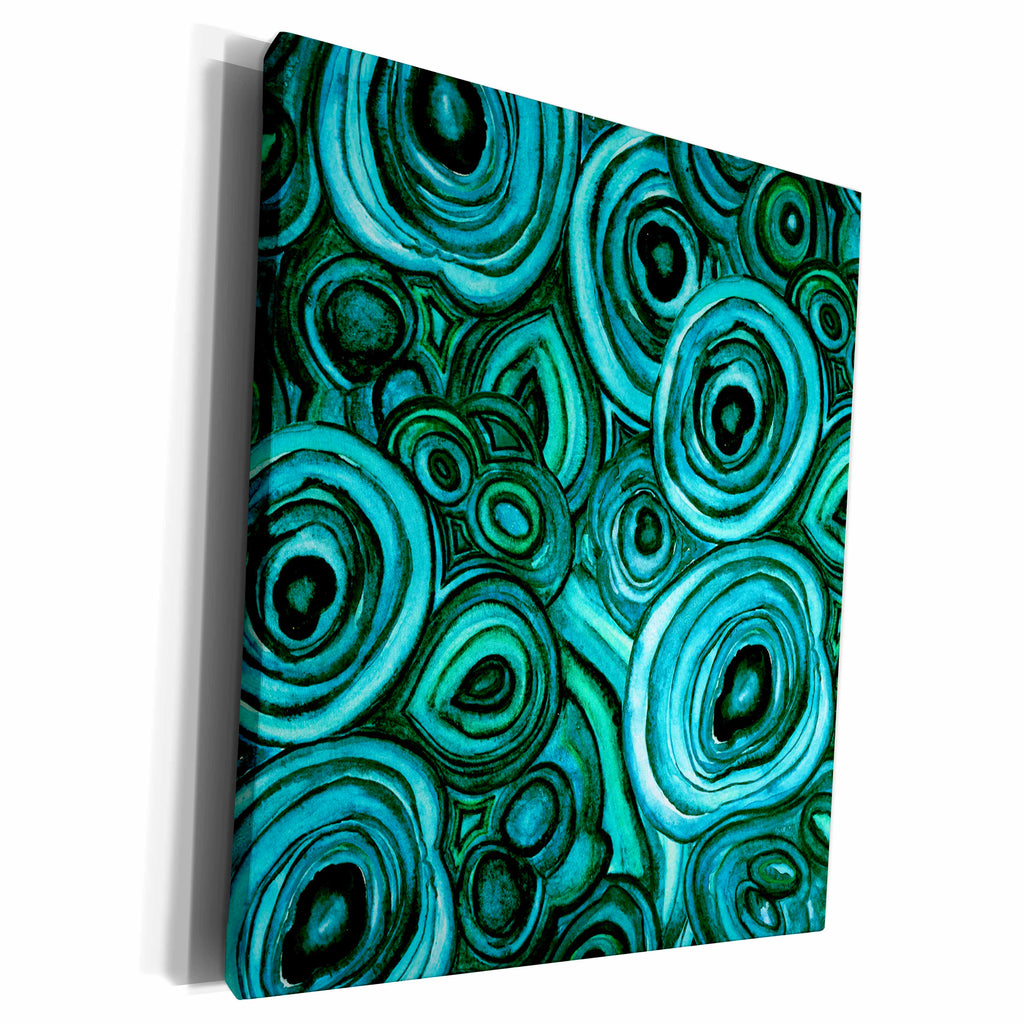 3dRose Image of Trendy Green Malachite Agate Gemstone Pattern - Museum Grade Canvas Wrap (cw_275093)