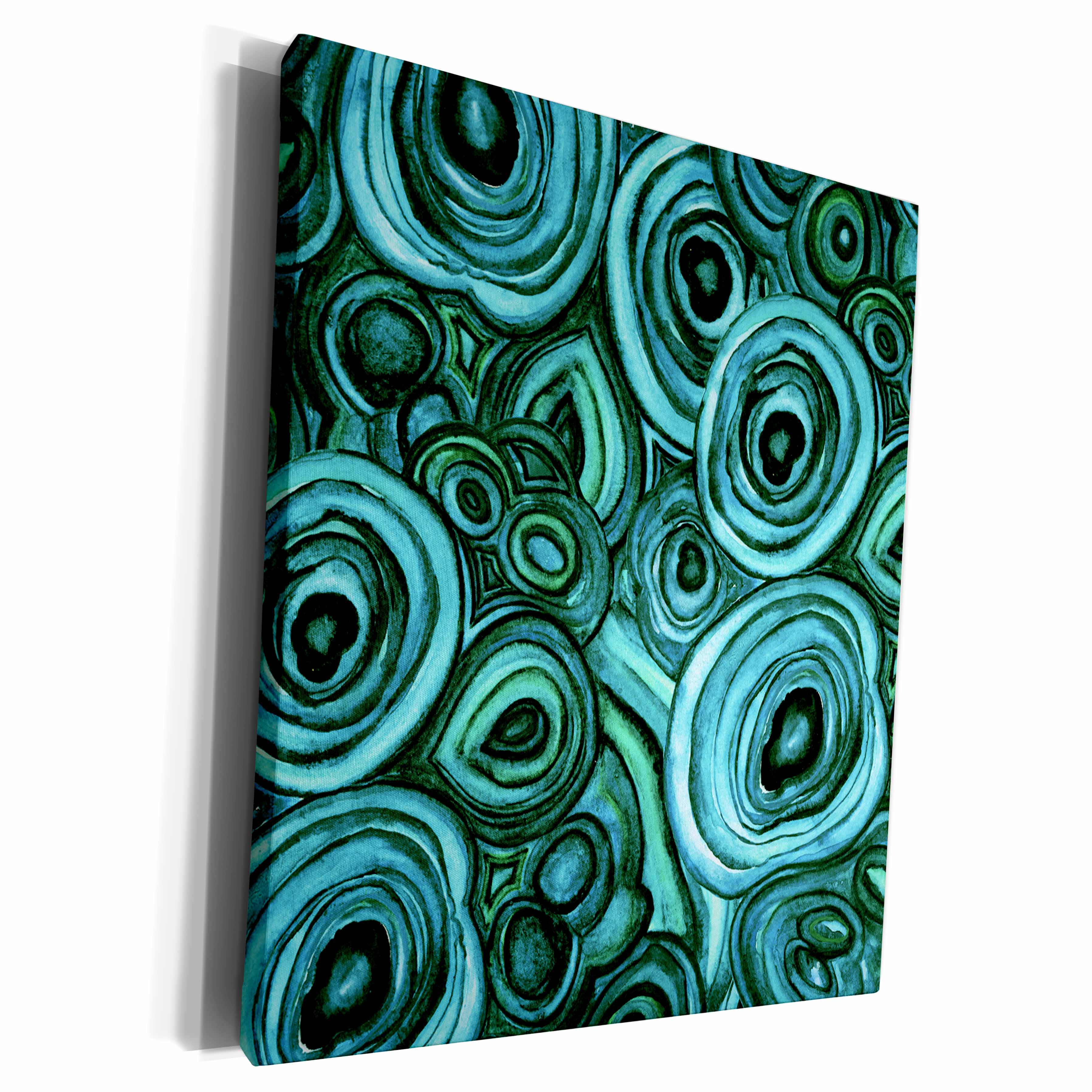 3dRose Image of Trendy Green Malachite Agate Gemstone Pattern - Museum Grade Canvas Wrap (cw_275093)
