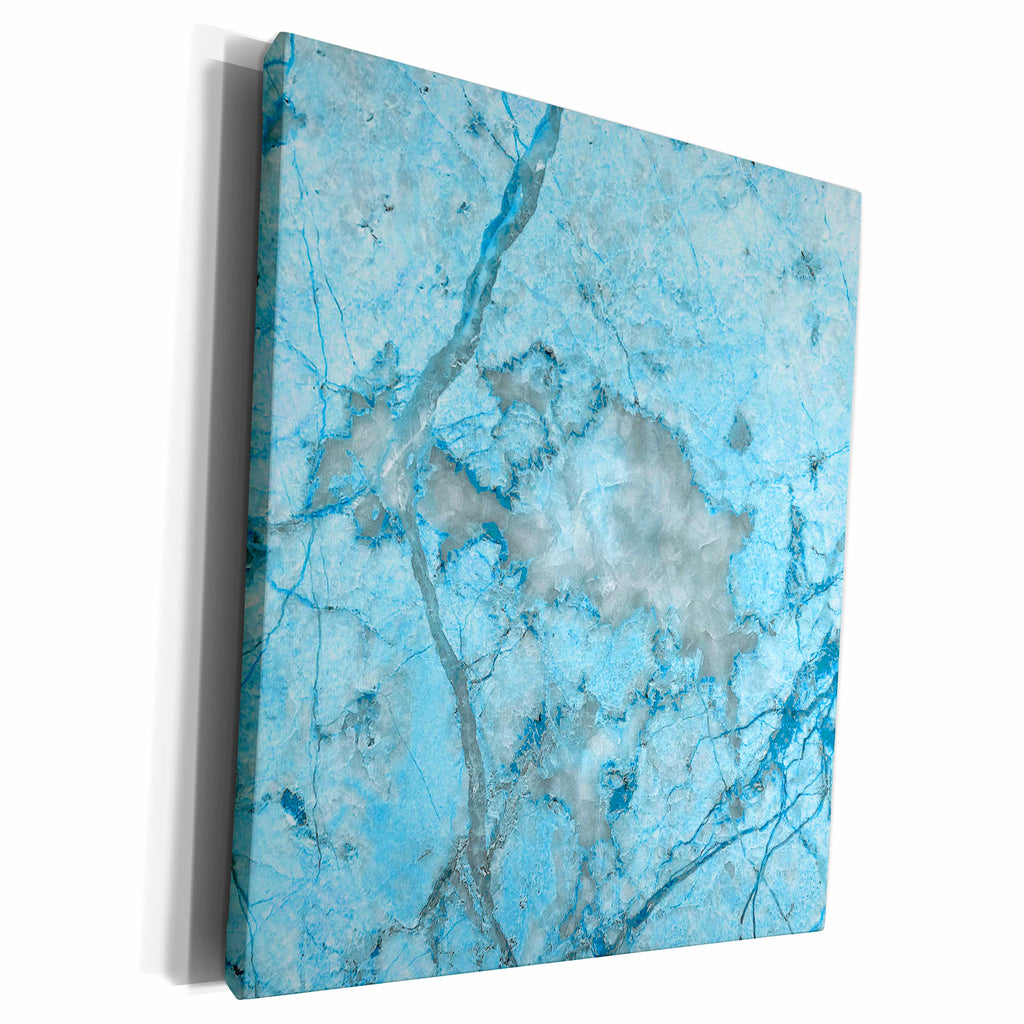 3dRose Image of Luxury Chic Trendy Ice Blue Veins Agate... - Museum Grade Canvas Wrap (cw_275230)