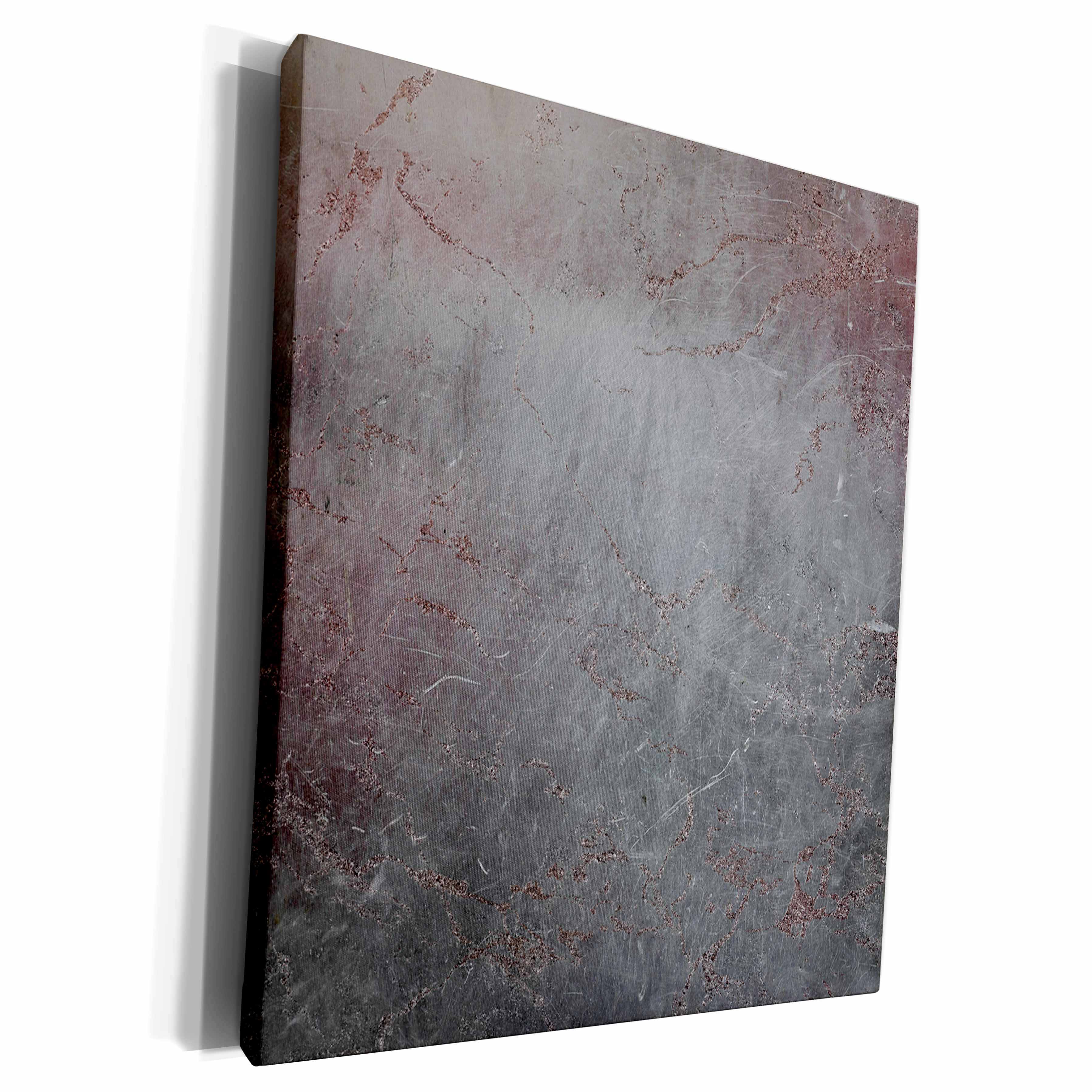 3dRose Image of Elegant Trendy Rose gold Veins on Gray Agate... - Museum Grade Canvas Wrap (cw_275235)