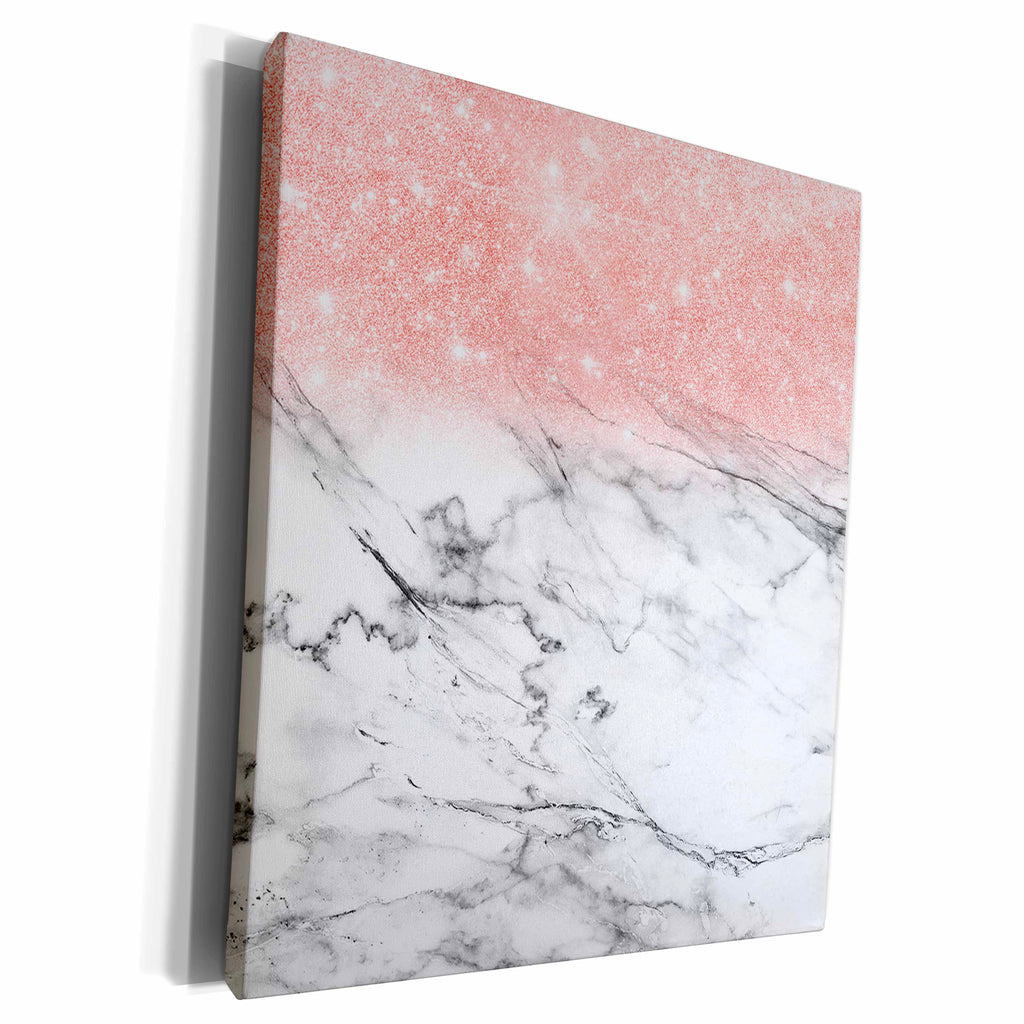 3dRose Image of Shimmering Luxury Gray Agate Marble With... - Museum Grade Canvas Wrap (cw_311652)