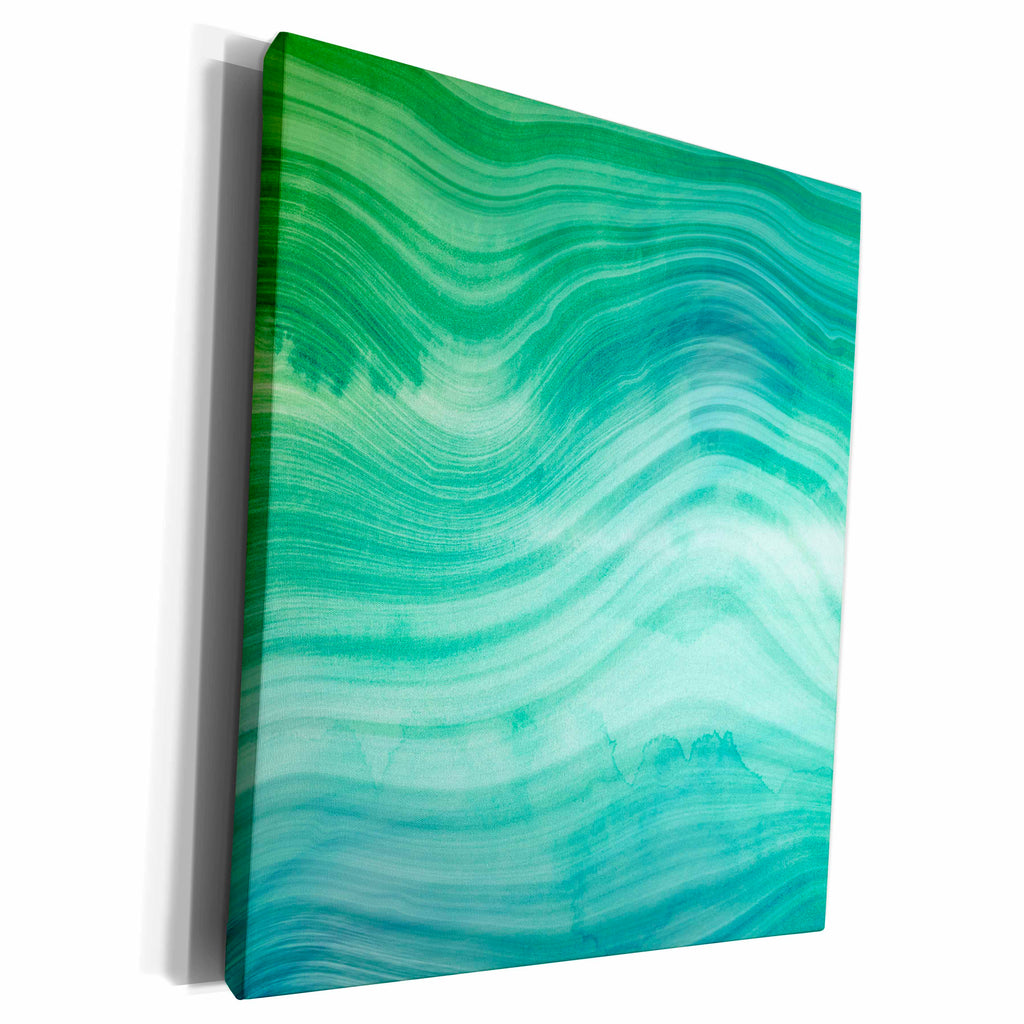 3dRose Image Of Chic Trendy Green Mermaid Waves Agate... - Museum Grade Canvas Wrap (cw_315356)
