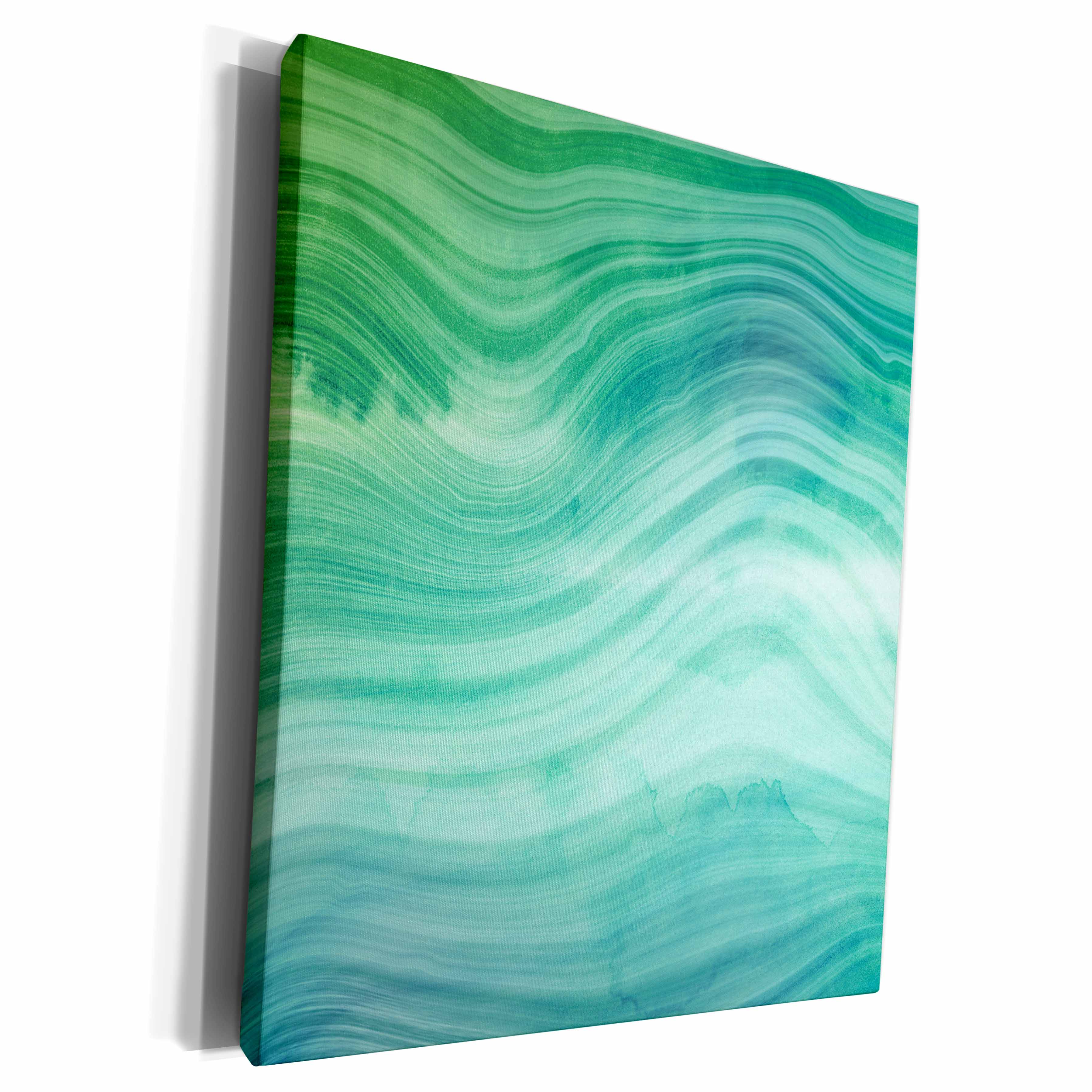 3dRose Image Of Chic Trendy Green Mermaid Waves Agate... - Museum Grade Canvas Wrap (cw_315356)