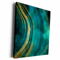 3dRose Image Of Chic Dark Trendy Green Malachite Waves Agate... - Museum Grade Canvas Wrap (cw_315381)
