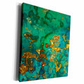 3dRose Image Of Chic Trendy Green and Gold Marble Agate... - Museum Grade Canvas Wrap (cw_319642)