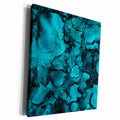 3dRose Image Of Chic Trendy Teal and Black Marble Agate... - Museum Grade Canvas Wrap (cw_319643)