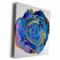 3dRose Blue and Image of Gold Agate Crystal Illustration - Museum Grade Canvas Wrap (cw_335931)