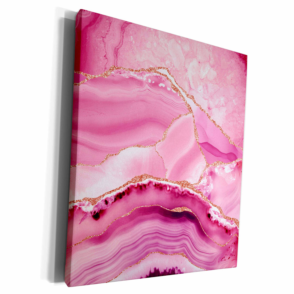 3dRose Illustration From Blush Pink Marble Agate Texture... - Museum Grade Canvas Wrap (cw_338741)