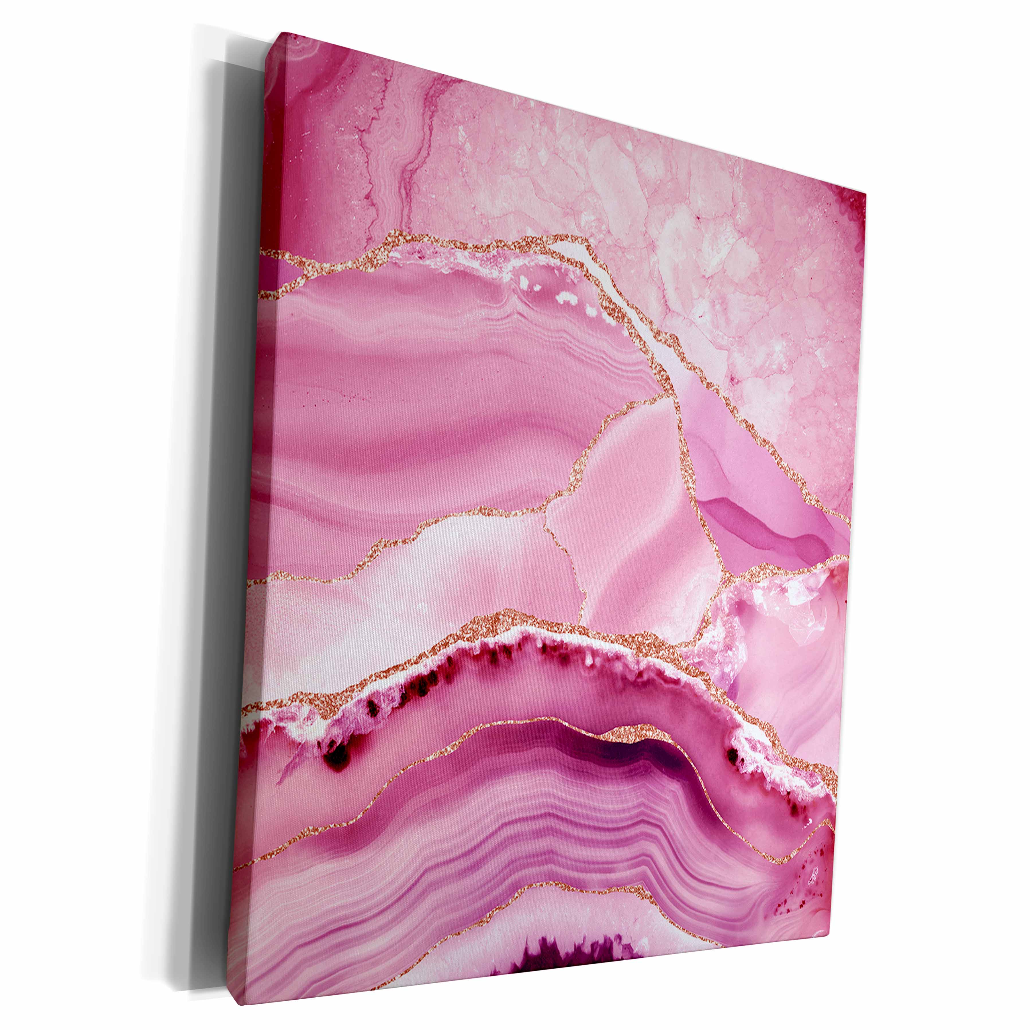3dRose Illustration From Blush Pink Marble Agate Texture... - Museum Grade Canvas Wrap (cw_338741)
