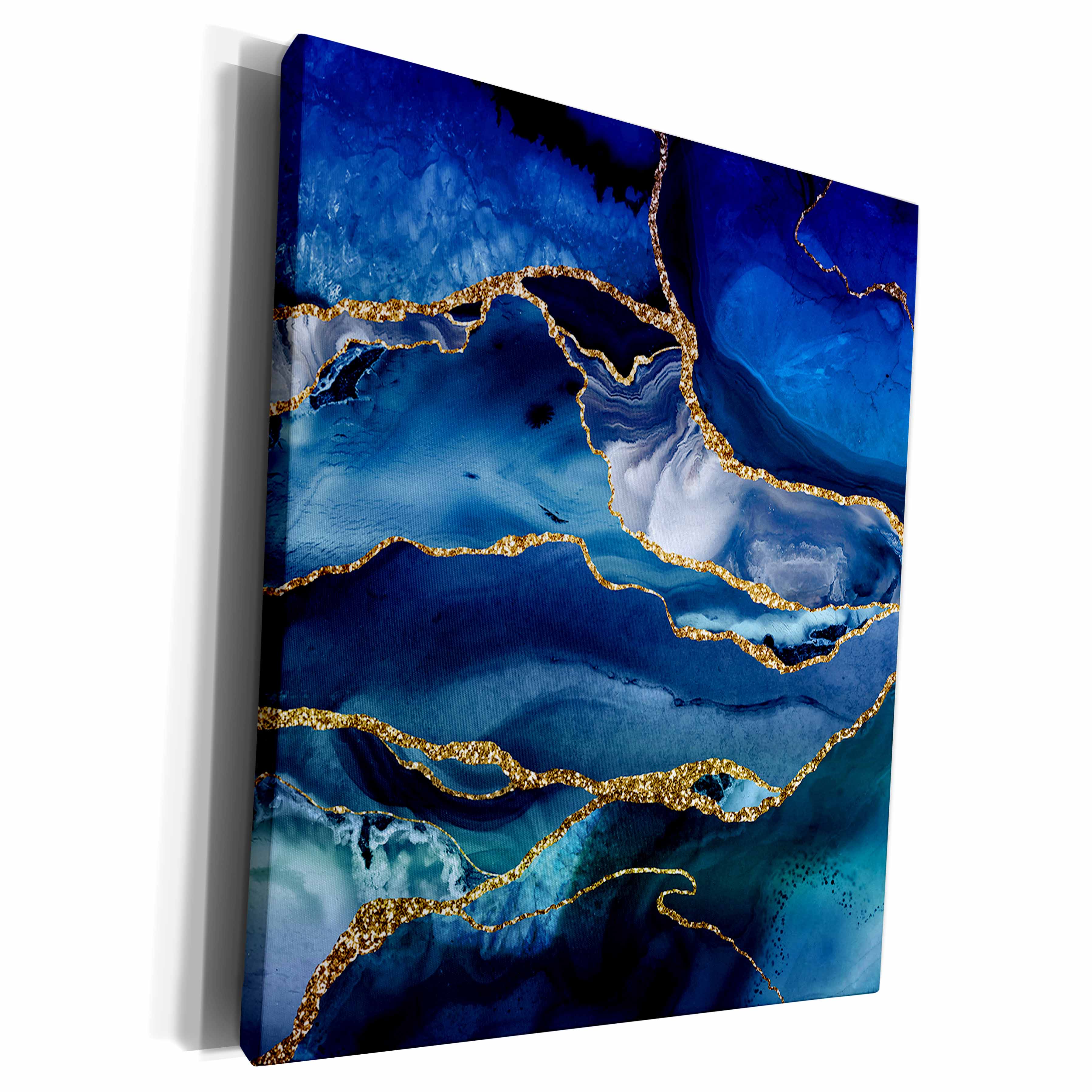 3dRose Illustration From Classic Blue Marble Agate Texture... - Museum Grade Canvas Wrap (cw_338742)
