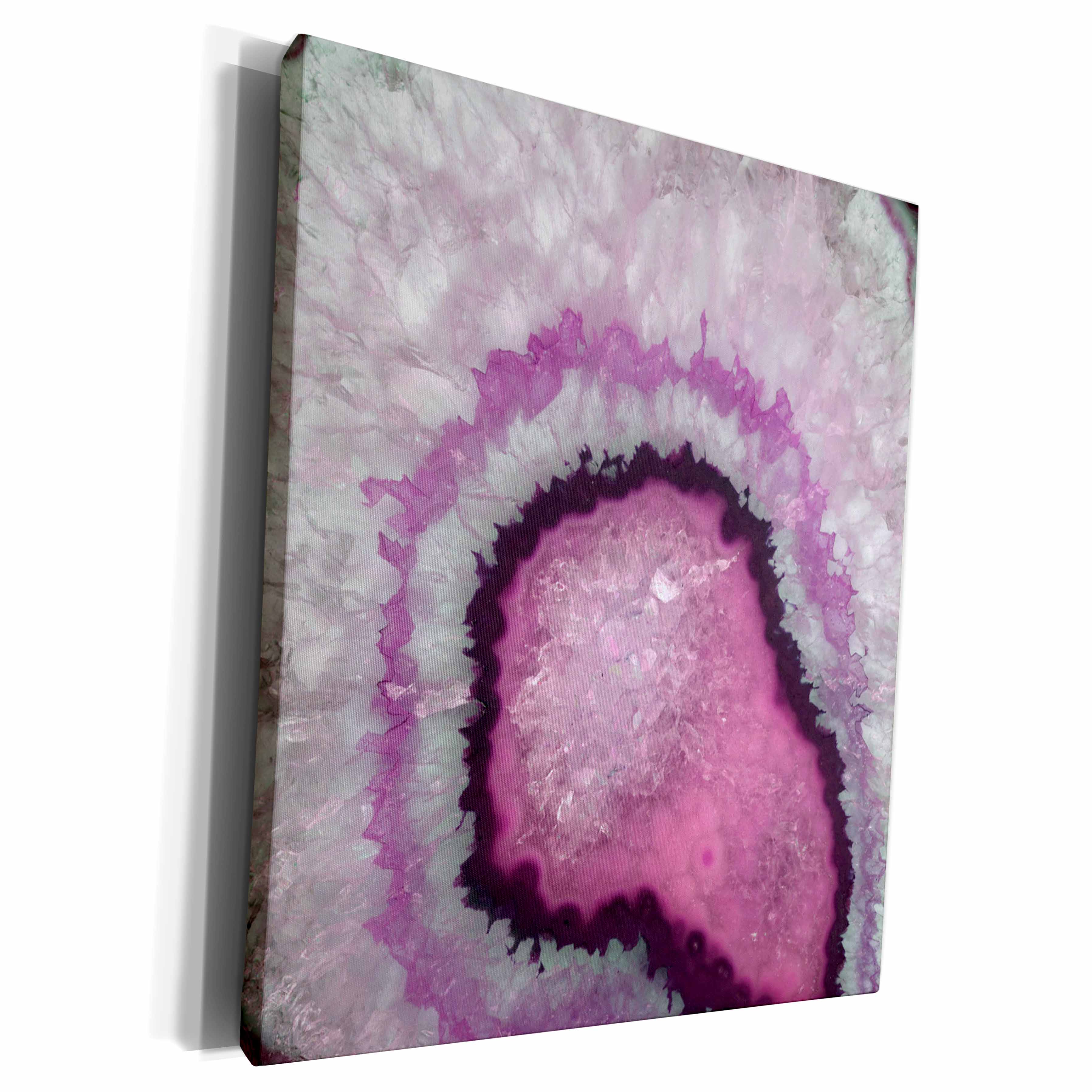 3dRose Pink and White Image Of Crystal Agate - Museum Grade Canvas Wrap (cw_340221)