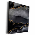 3dRose Modern Black and Image Of Gold Abstract Agate Pattern - Museum Grade Canvas Wrap (cw_340231)