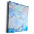 3dRose Glam Light Blue and Image Of Silver Glitter Agate... - Museum Grade Canvas Wrap (cw_352799)