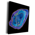 3dRose Glam Blue and Image Of Gold Agate Rock Illustration - Museum Grade Canvas Wrap (cw_356971)