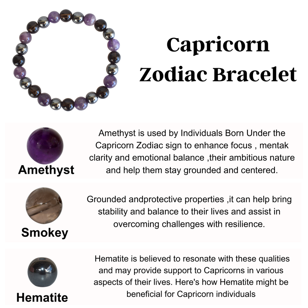Capricorn Zodiac Crystal Bracelet, Capricorn Gifts | Bracelets | Wiccan Center