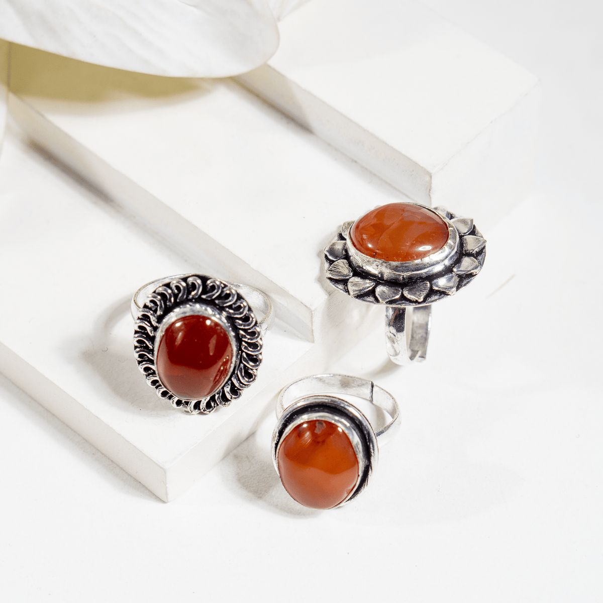 Carnelian rings – Gemstone rings Natural Crystal Healing Jewelry Collection