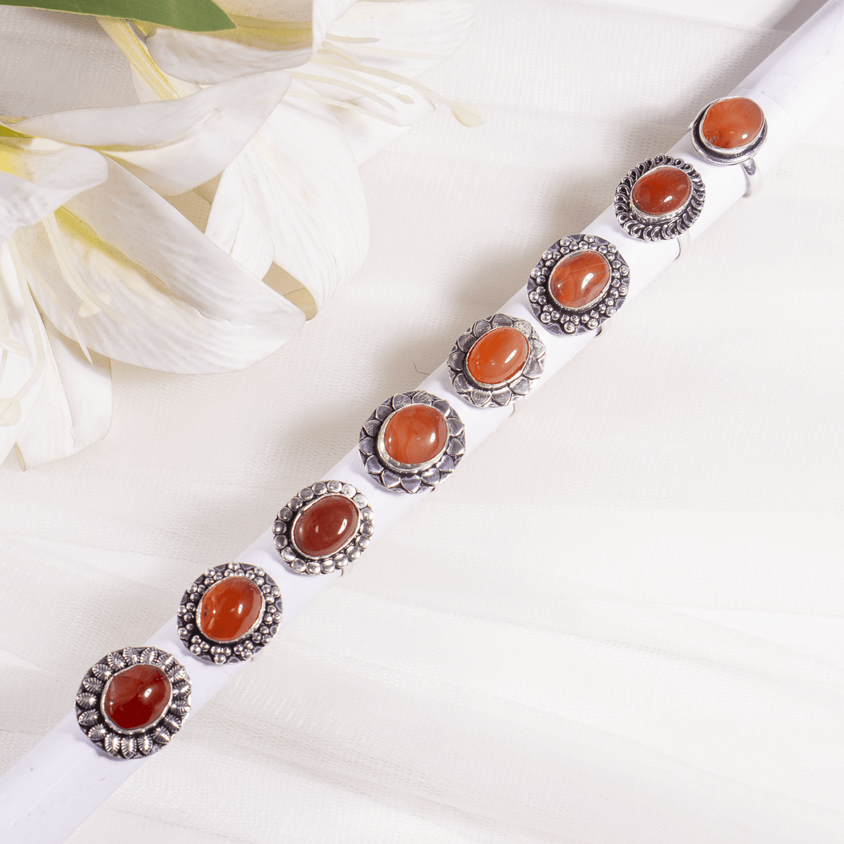 Carnelian rings – Gemstone rings Natural Crystal Healing Jewelry Collection