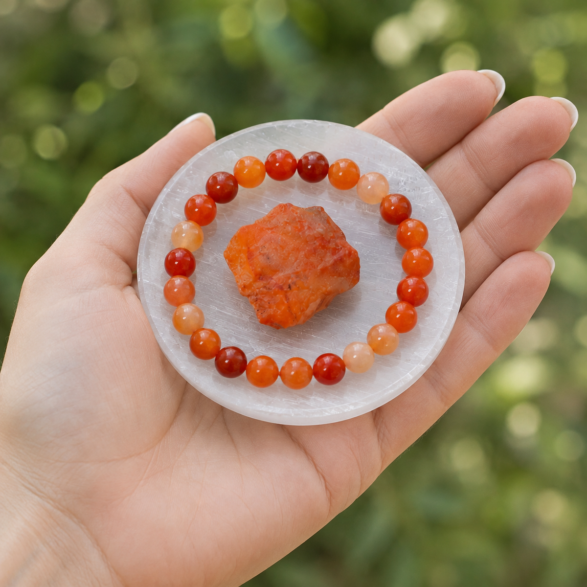 Carnelian Crystal Gift Set For Emotional Support and Protection, Real Polished Gemstones. | Merkaba & Platonic Solids | Wiccan Center