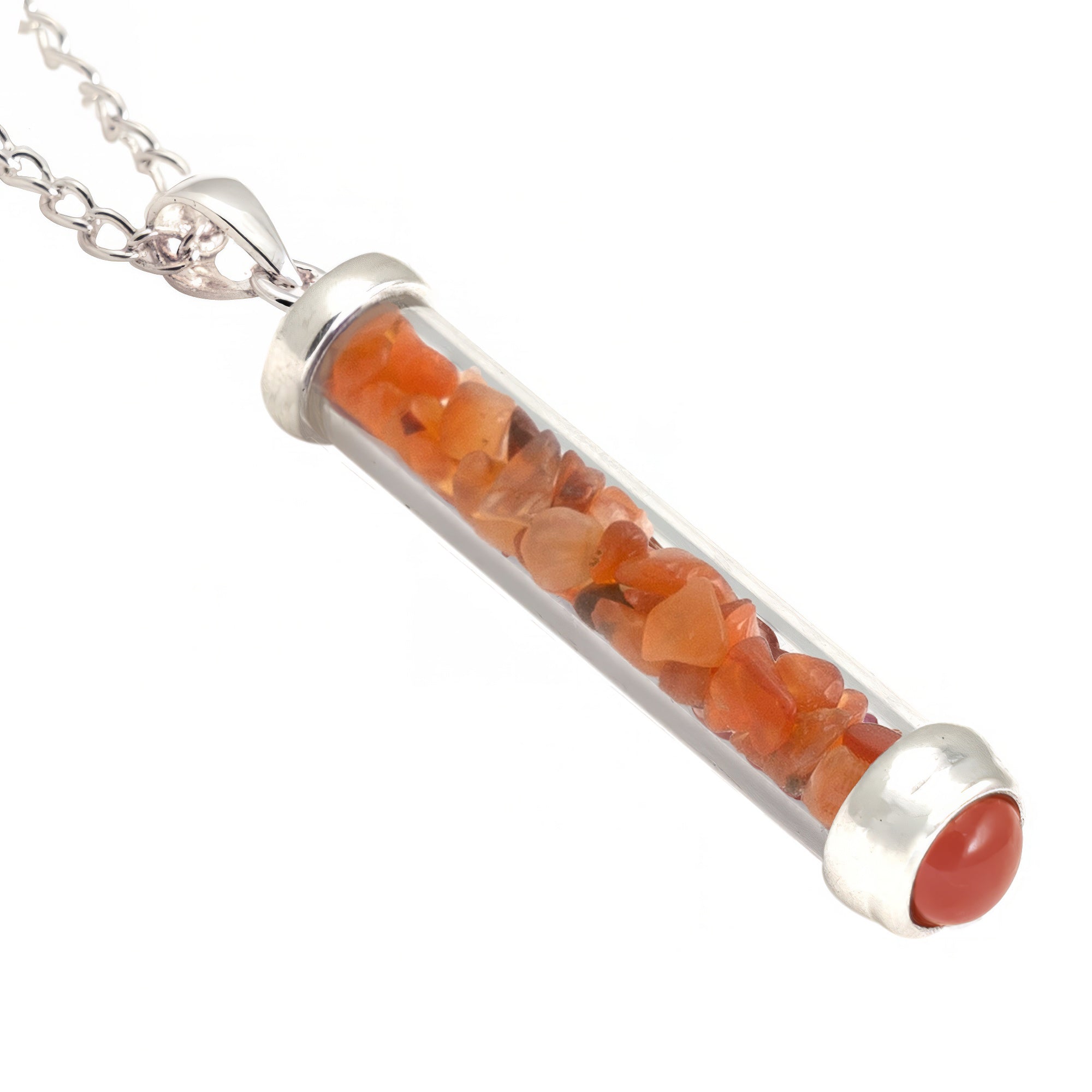 Carnelian Gem Power Vial Pendant Creativity | Gem Power Vials | Wiccan Center