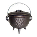Cast Iron Cauldron - Pentacle 4.5" | Cauldrons | Wiccan Center