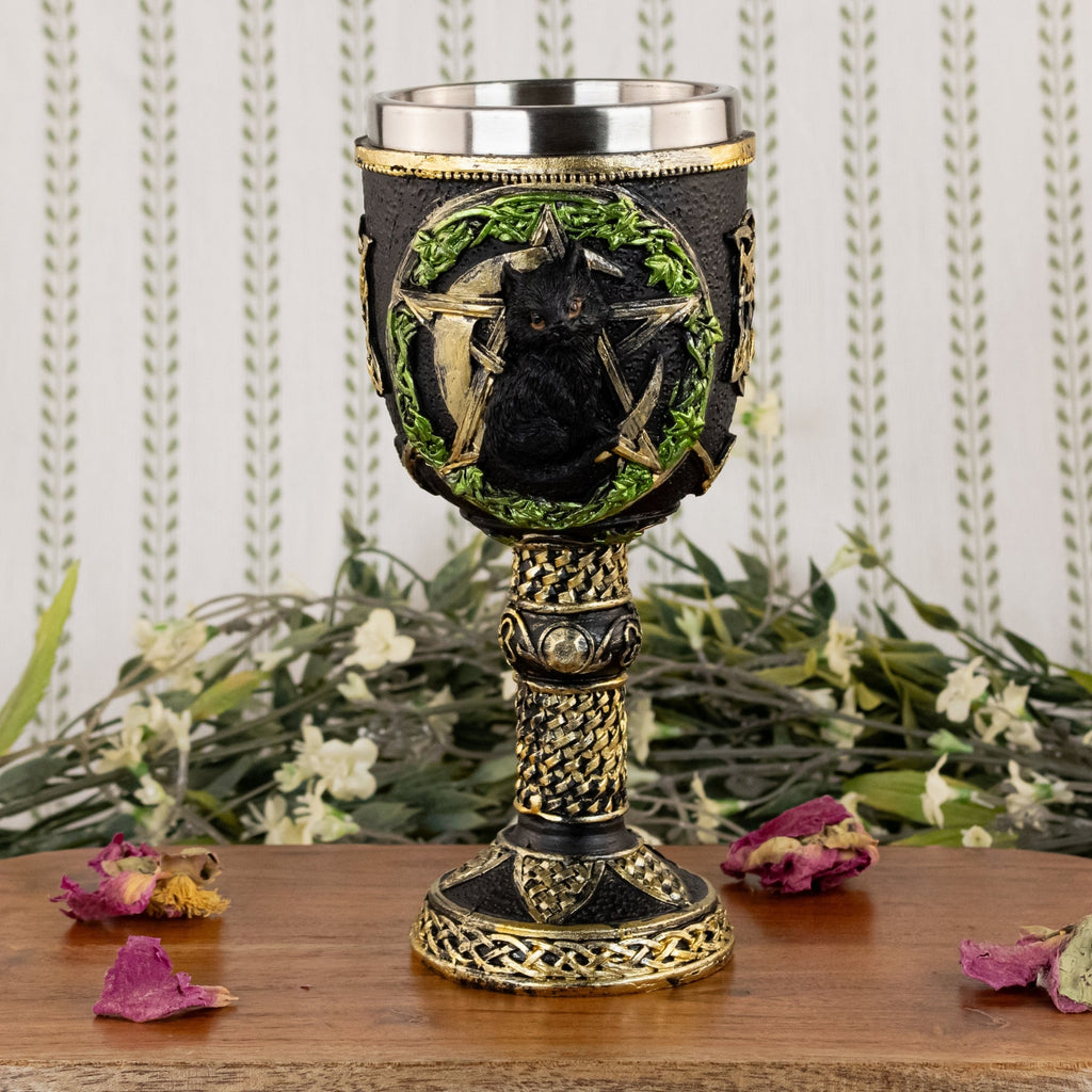 Cat Pentagram Goblet | Religious Items | Wiccan Center