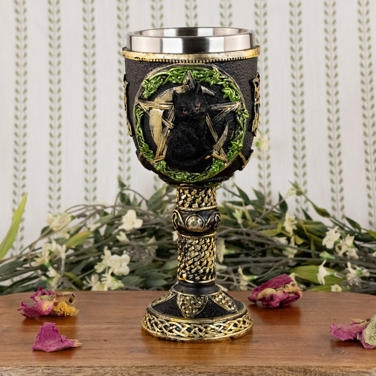 Cat Pentagram Goblet | Religious Items | Wiccan Center