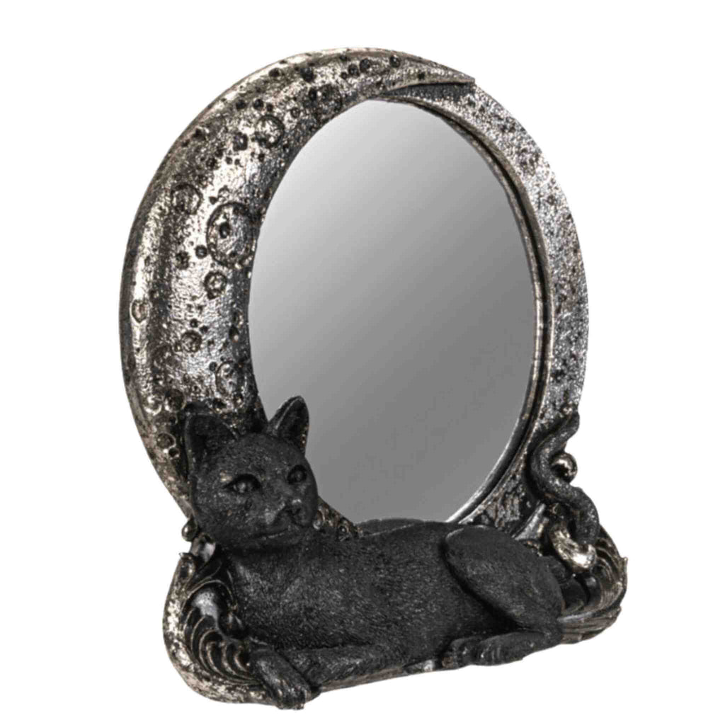 Cat on Moon Mirror | | Wiccan Center
