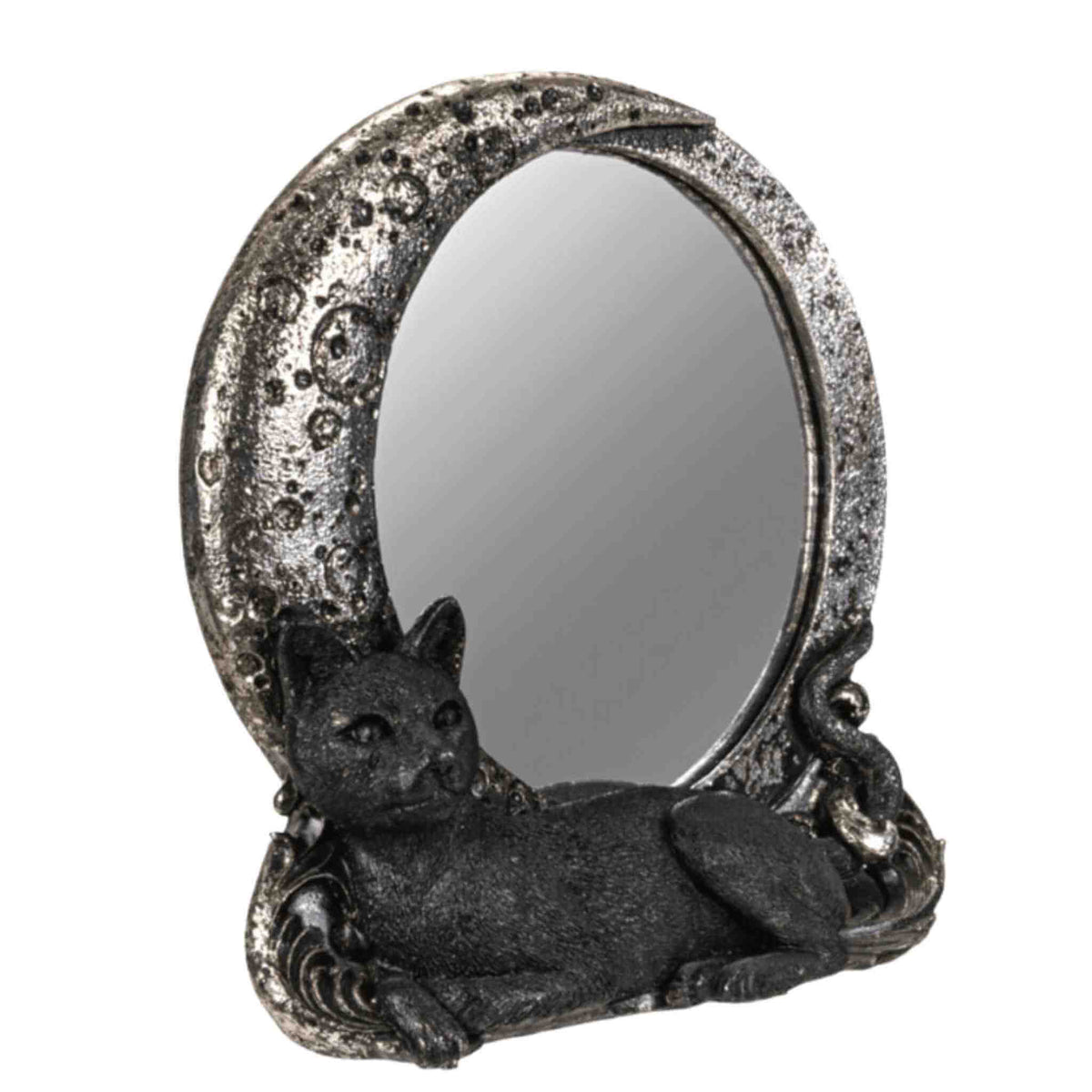 Cat on Moon Mirror | | Wiccan Center