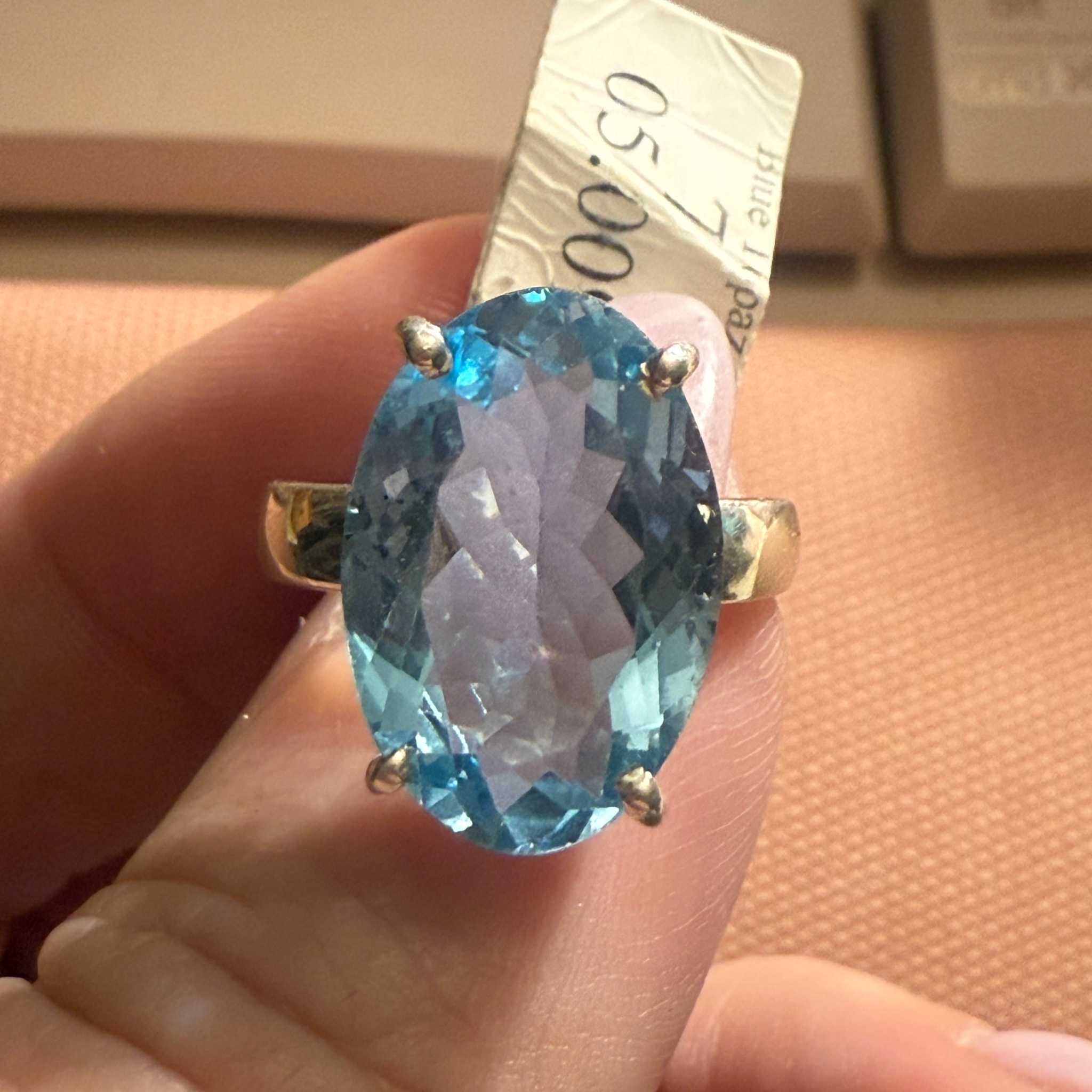 Celestial Cascade Blue Topaz Ring — Sterling Silver (Size 7) | Rings | Wiccan Center