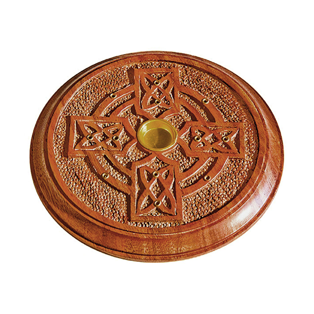 Celtic Cross Wooden Burner 5" | Incense Burner | Wiccan Center