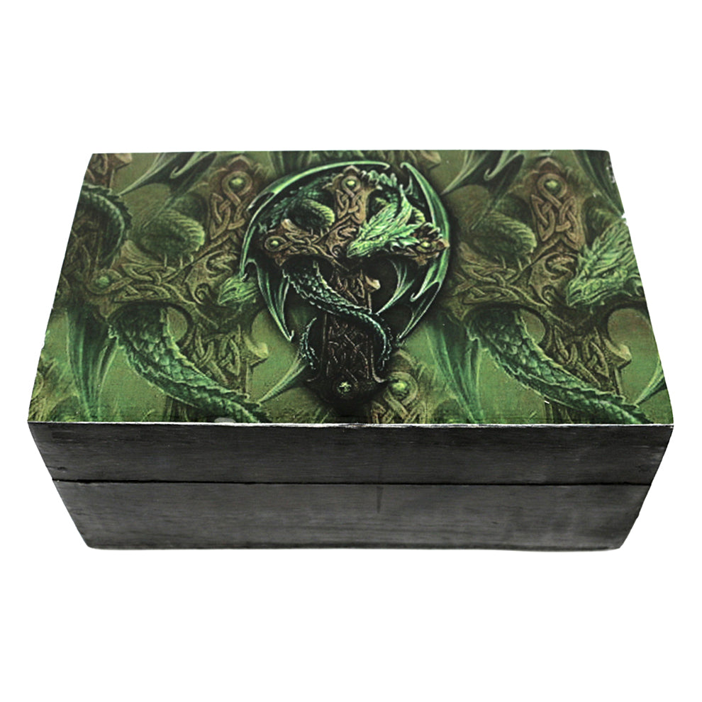 Celtic Cross with Dragon Wooden Box 4" x 6" | wood box | Wiccan Center