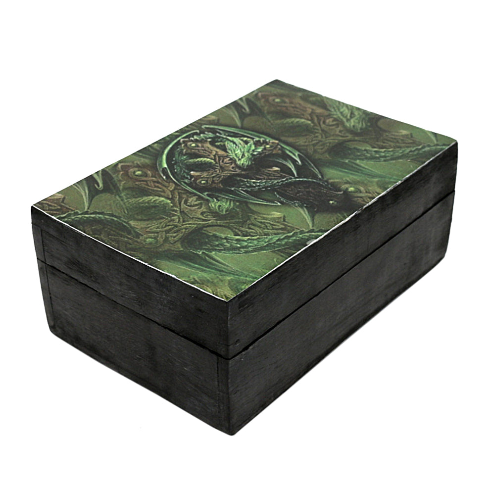 Celtic Cross with Dragon Wooden Box 4" x 6" | wood box | Wiccan Center
