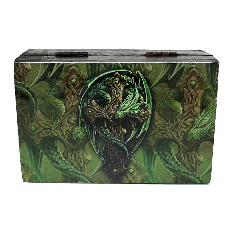Celtic Cross with Dragon Wooden Box 4" x 6" | wood box | Wiccan Center