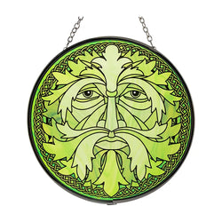 Celtic Green Man Glass Suncatcher | Figurine | Wiccan Center
