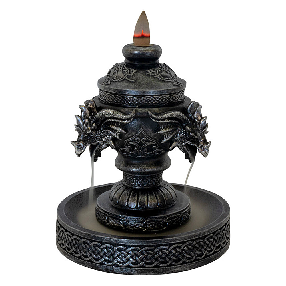 Celtic Triple Dragon Head Polyresin Backflow Incense Burner | Incense Burner | Wiccan Center