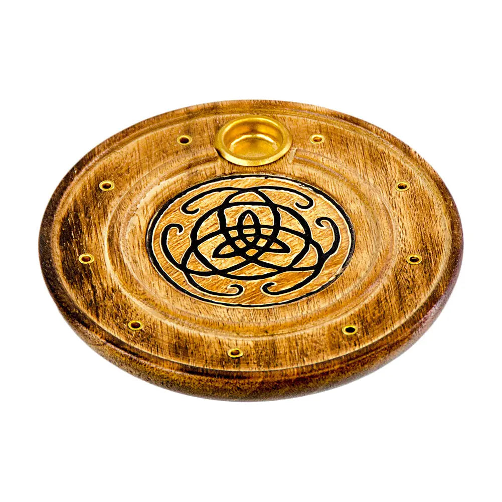 Celtic Wood Round Cone Burner | Incense Burner | Wiccan Center