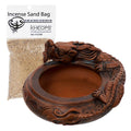 Ceramic Incense Holder Dragon Terra Cotta w/ Sand Bag | Incense Burner | Wiccan Center