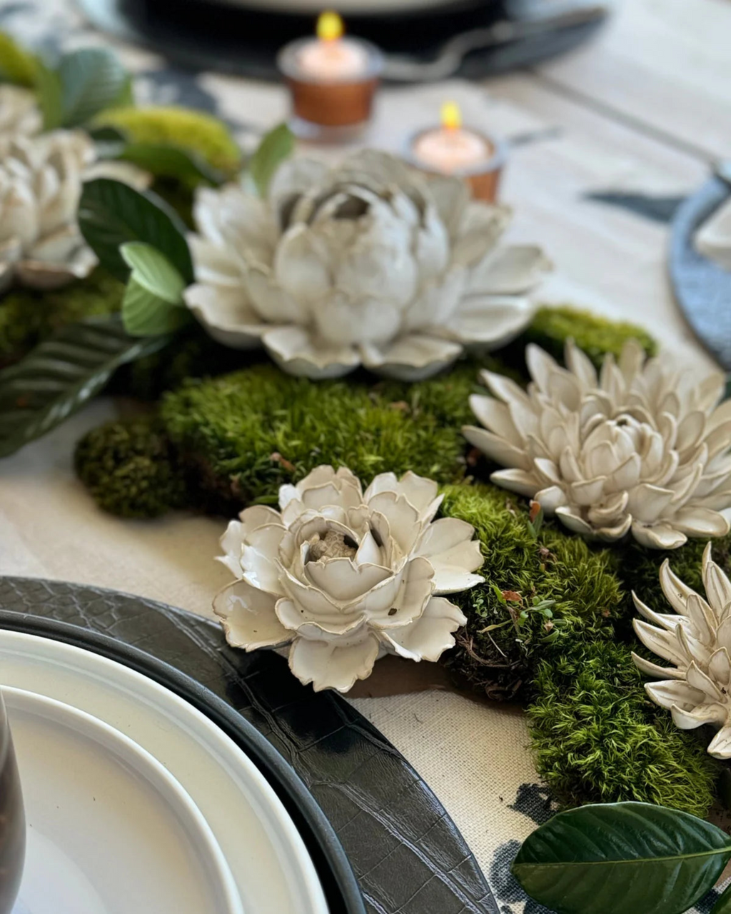 Ceramic Flower Wall Art Flower: Large Flower Green 6"