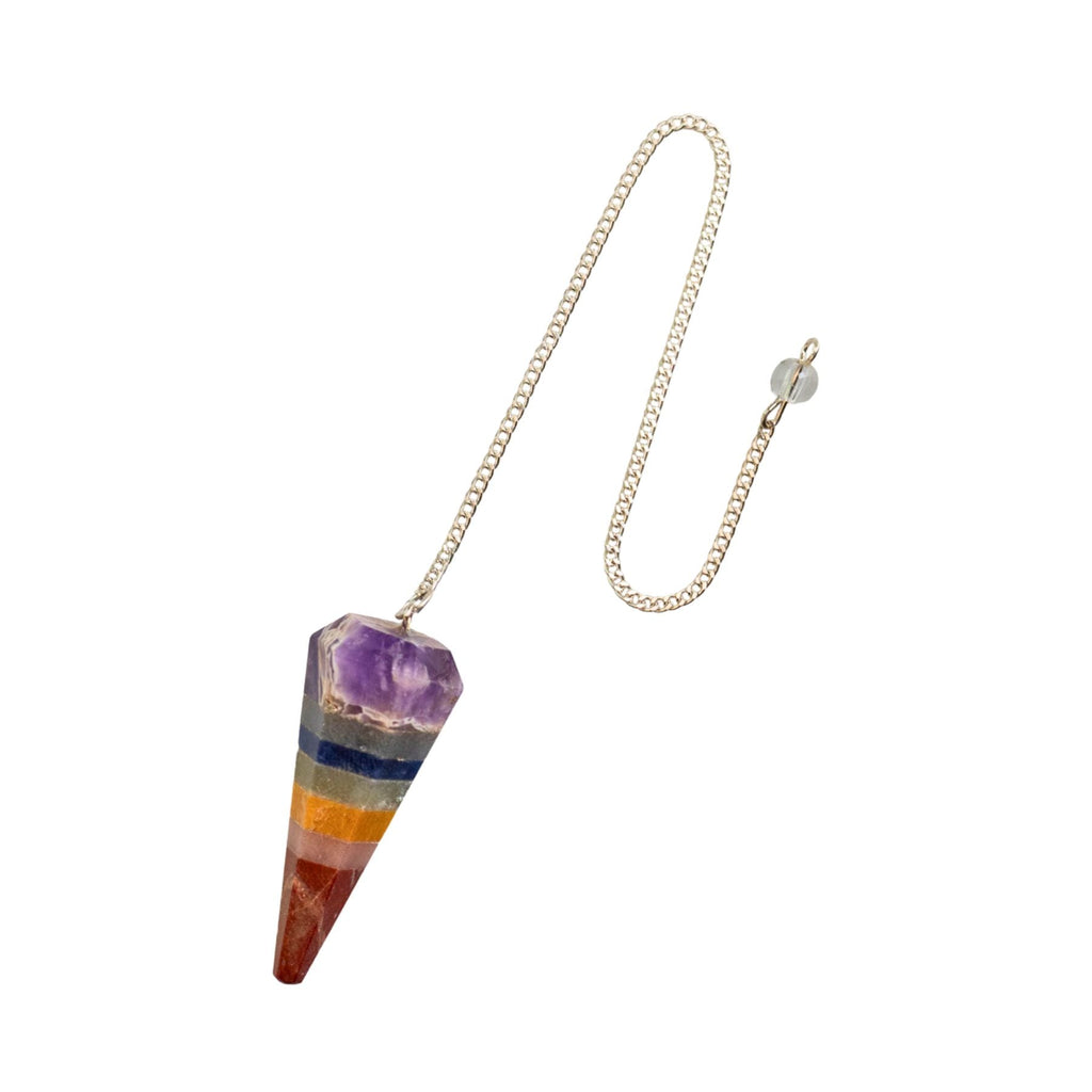 7 Chakra Faceted Pendulum | | Wiccan Center