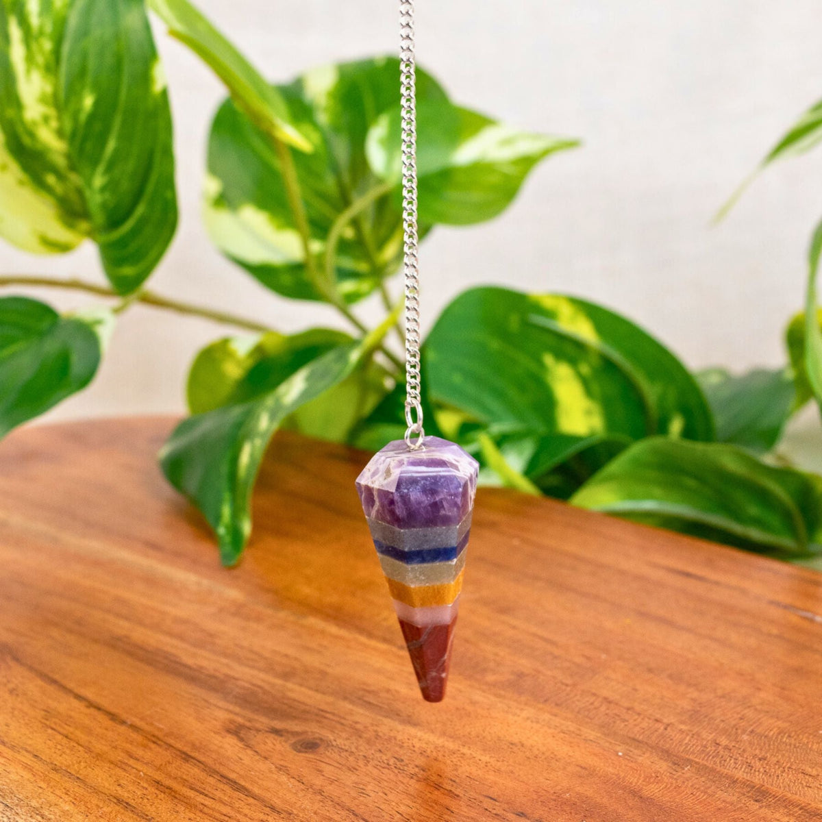 7 Chakra Faceted Pendulum | | Wiccan Center